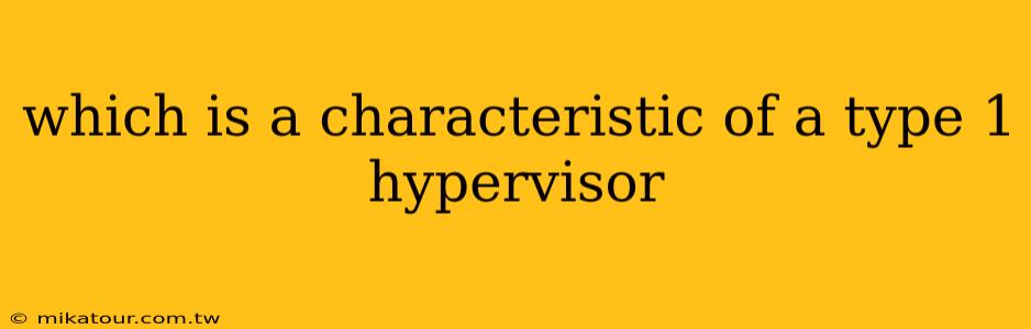 which is a characteristic of a type 1 hypervisor