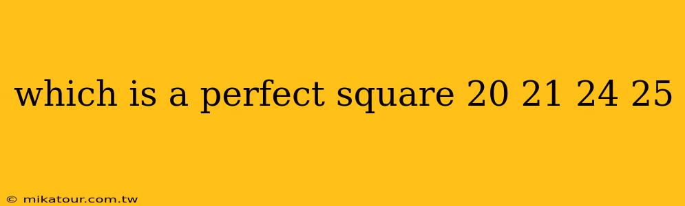 which is a perfect square 20 21 24 25