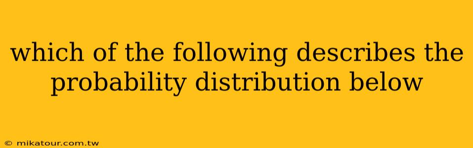 which of the following describes the probability distribution below