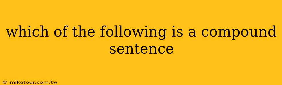 which of the following is a compound sentence