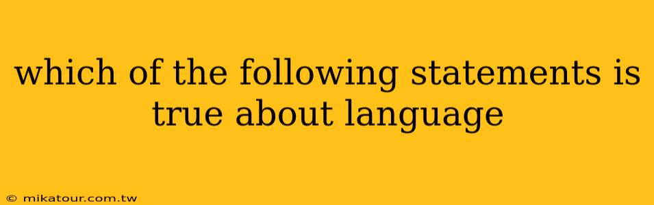 which of the following statements is true about language