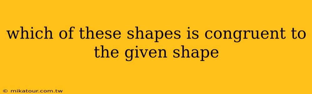 which of these shapes is congruent to the given shape