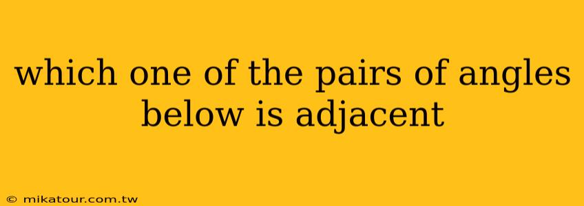 which one of the pairs of angles below is adjacent