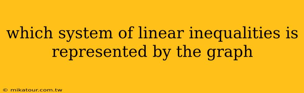 which system of linear inequalities is represented by the graph