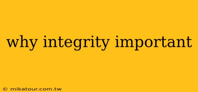 why integrity important