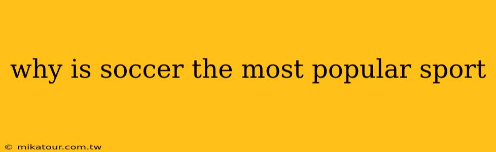 why is soccer the most popular sport