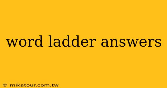 word ladder answers