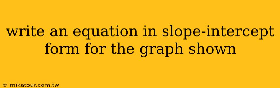 write an equation in slope-intercept form for the graph shown