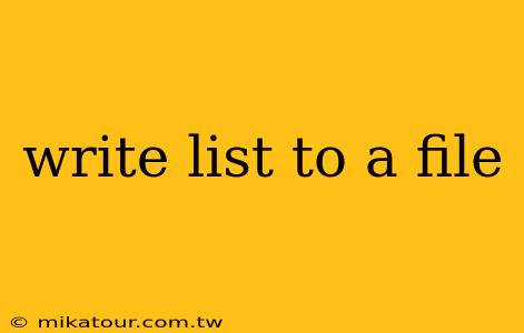 write list to a file