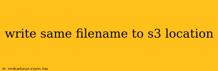 write same filename to s3 location