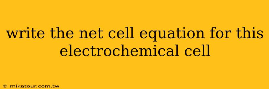 write the net cell equation for this electrochemical cell